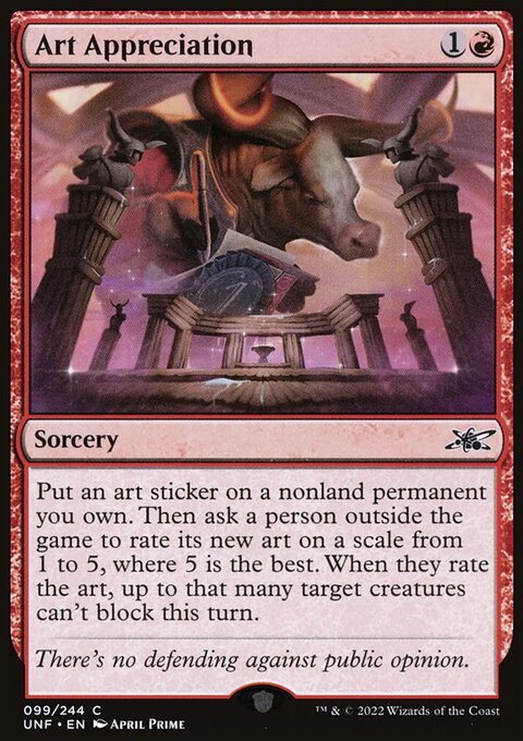 Art Appreciation, Unfinity #99, Magic: The Gathering card
