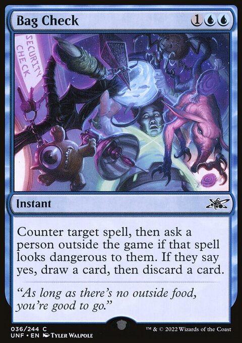 Bag Check, Unfinity #36, Magic: The Gathering card