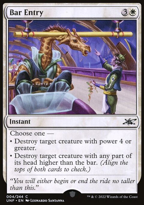 Bar Entry, Unfinity #4, Magic: The Gathering card