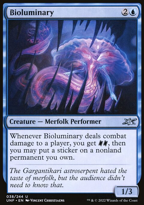Bioluminary, Unfinity #38, Magic: The Gathering card