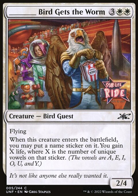 _____ Bird Gets the Worm, Unfinity #5, Magic: The Gathering card