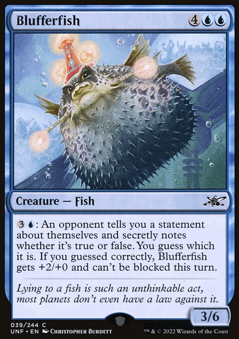 Blufferfish, Unfinity #39, Magic: The Gathering card