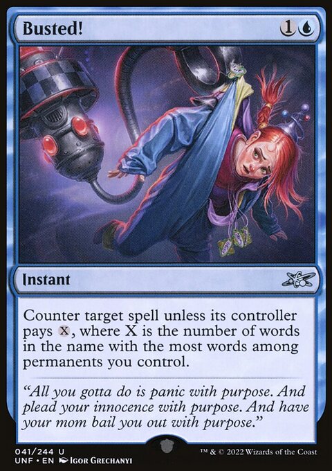Busted!, Unfinity #41, Magic: The Gathering card
