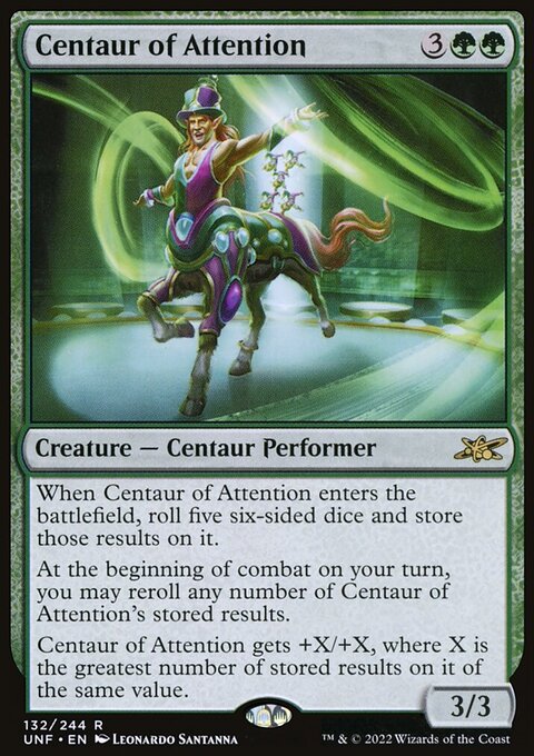 Centaur of Attention, Unfinity #132, Magic: The Gathering card