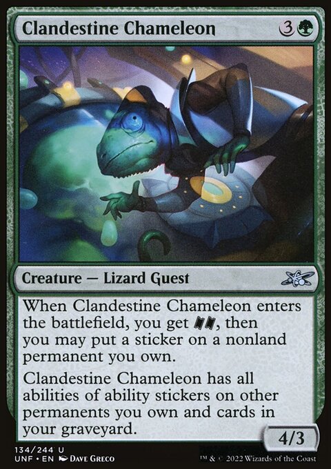 Clandestine Chameleon, Unfinity #134, Magic: The Gathering card