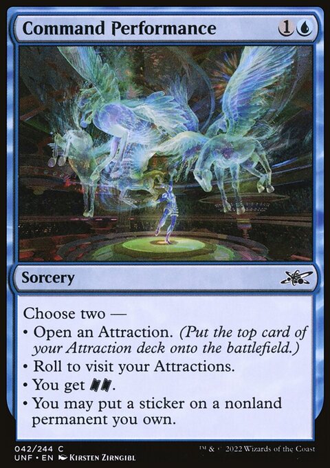 Command Performance, Unfinity #42, Magic: The Gathering card