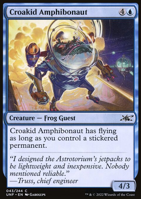 Croakid Amphibonaut, Unfinity #43, Magic: The Gathering card