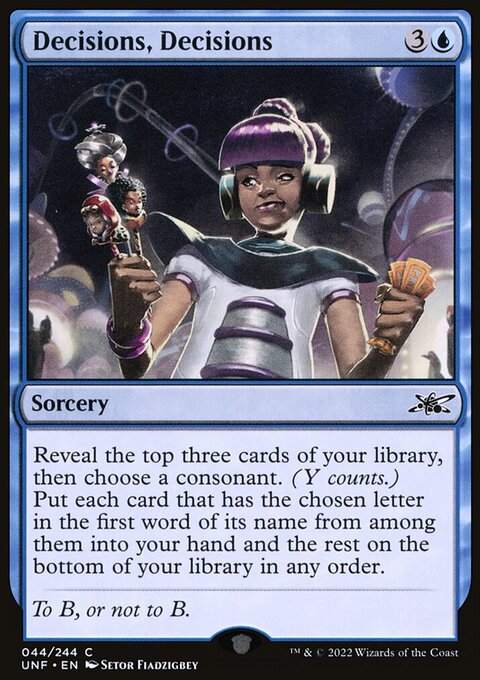Decisions, Decisions, Unfinity #44, Magic: The Gathering card