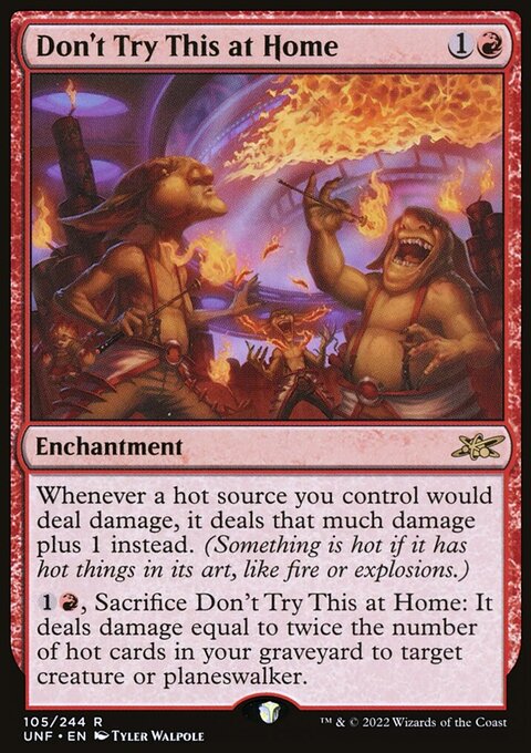Don't Try This at Home, Unfinity #105, Magic: The Gathering card