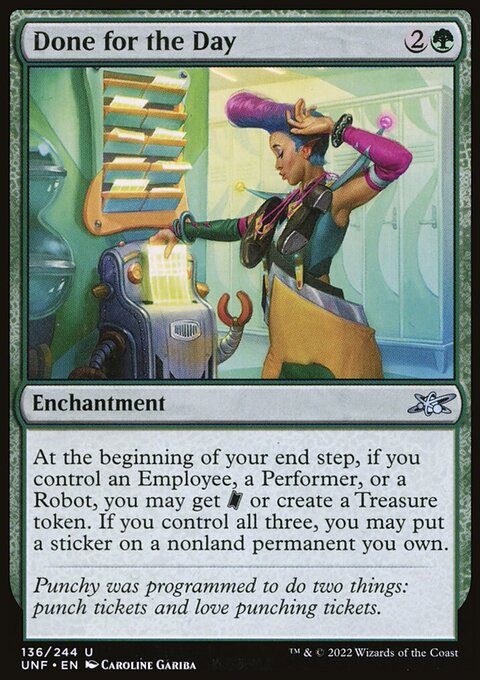 Done for the Day, Unfinity #136, Magic: The Gathering card