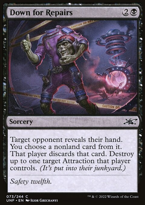 Down for Repairs, Unfinity #73, Magic: The Gathering card