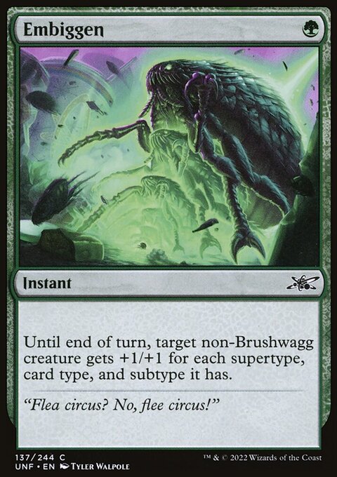 Embiggen, Unfinity #137, Magic: The Gathering card