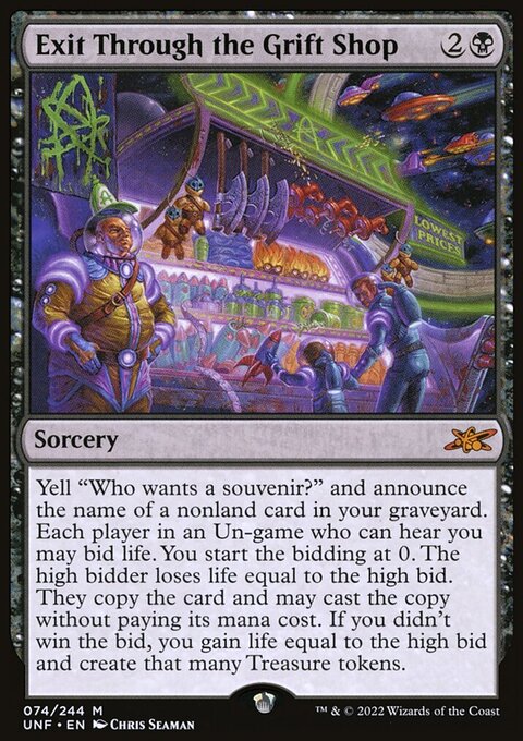 Exit Through the Grift Shop, Unfinity #74, Magic: The Gathering card