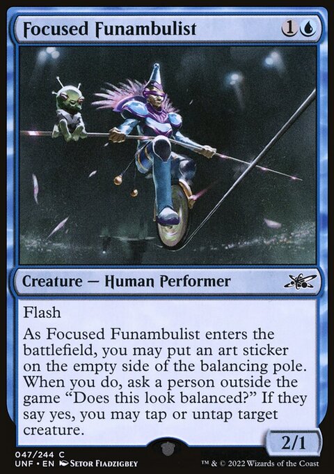Focused Funambulist, Unfinity #47, Magic: The Gathering card