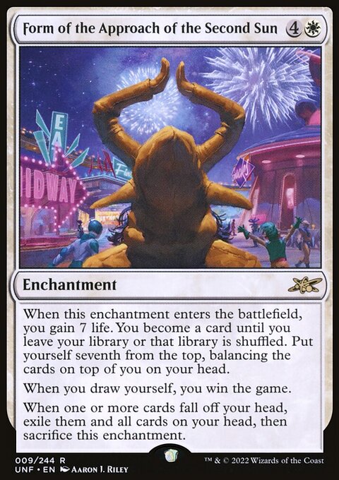 Form of the Approach of the Second Sun, Unfinity #9, Magic: The Gathering card