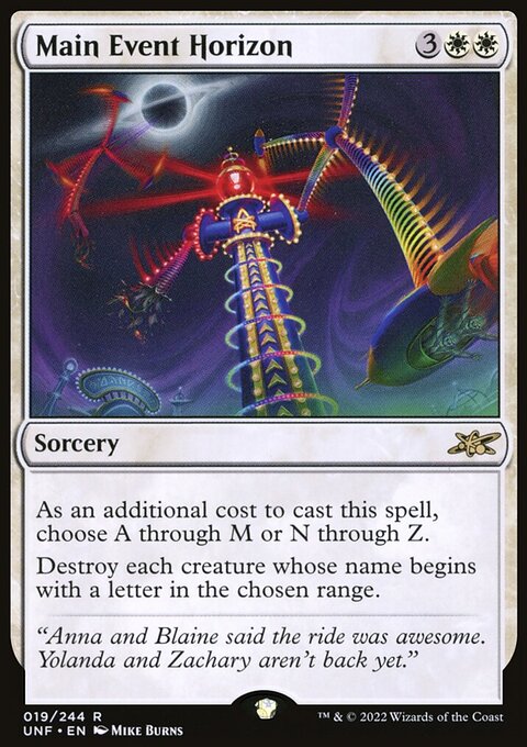 Main Event Horizon, Unfinity #19, Magic: The Gathering card