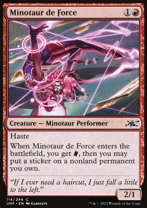 Minotaur de Force, Unfinity #114, Magic: The Gathering card