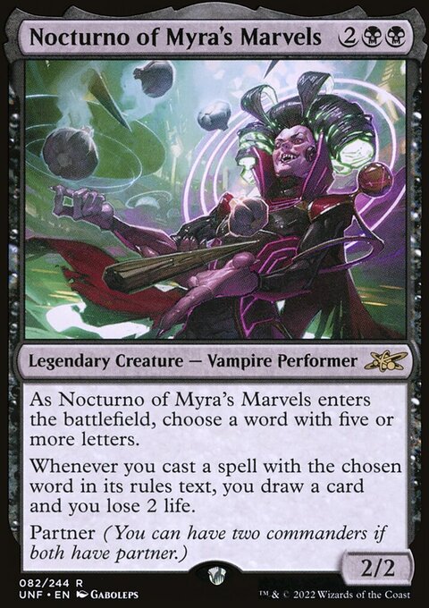 Nocturno of Myra's Marvels, Unfinity #82, Magic: The Gathering card