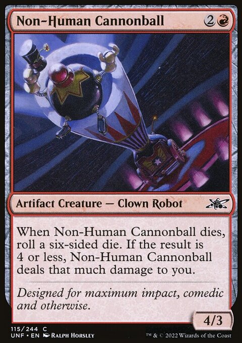 Non-Human Cannonball, Unfinity #115, Magic: The Gathering card