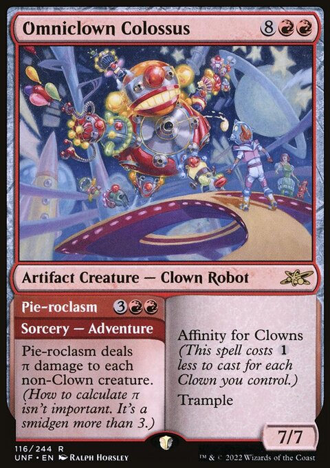 Omniclown Colossus // Pie-roclasm, Unfinity #116, Magic: The Gathering card