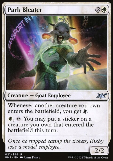 Park Bleater, Unfinity #21, Magic: The Gathering card