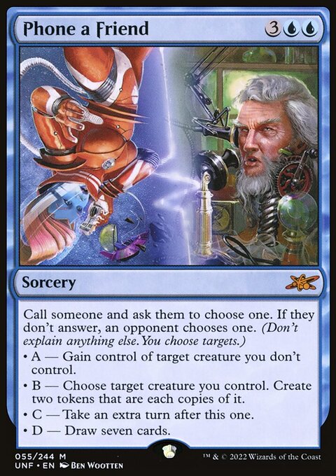 Phone a Friend, Unfinity #55, Magic: The Gathering card