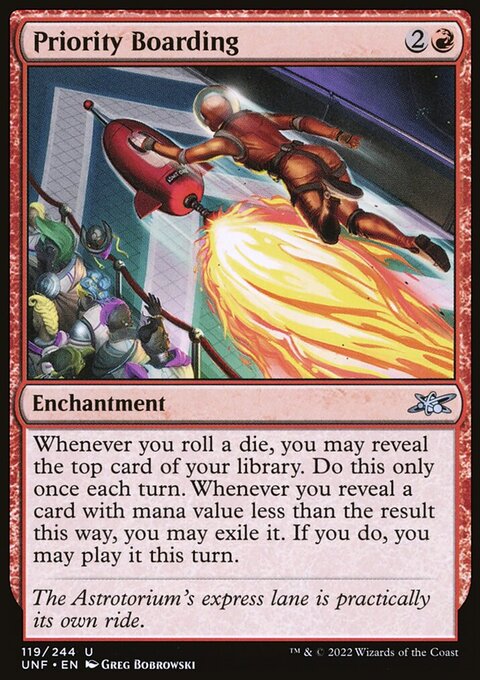Priority Boarding, Unfinity #119, Magic: The Gathering card