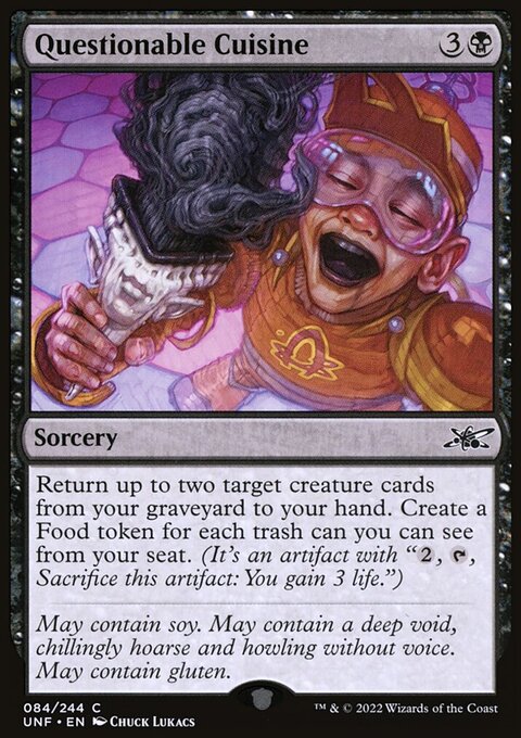Questionable Cuisine, Unfinity #84, Magic: The Gathering card
