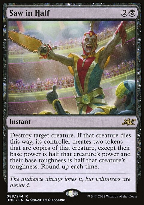 Saw in Half, Unfinity #88, Magic: The Gathering card