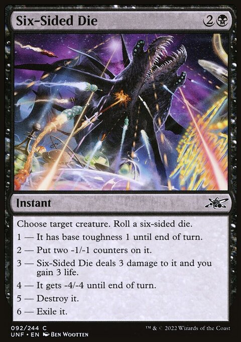 Six-Sided Die, Unfinity #92, Magic: The Gathering card