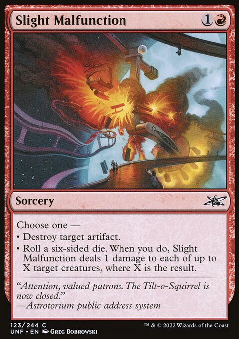 Slight Malfunction, Unfinity #123, Magic: The Gathering card