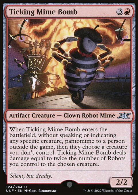 Ticking Mime Bomb, Unfinity #124, Magic: The Gathering card