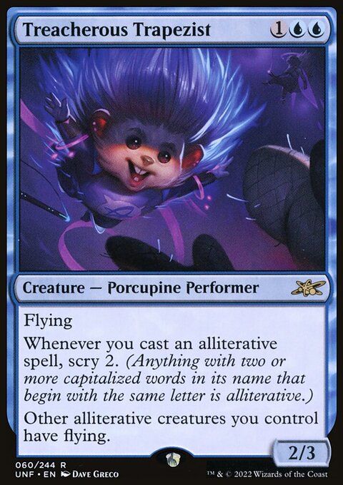 Treacherous Trapezist, Unfinity #60, Magic: The Gathering card
