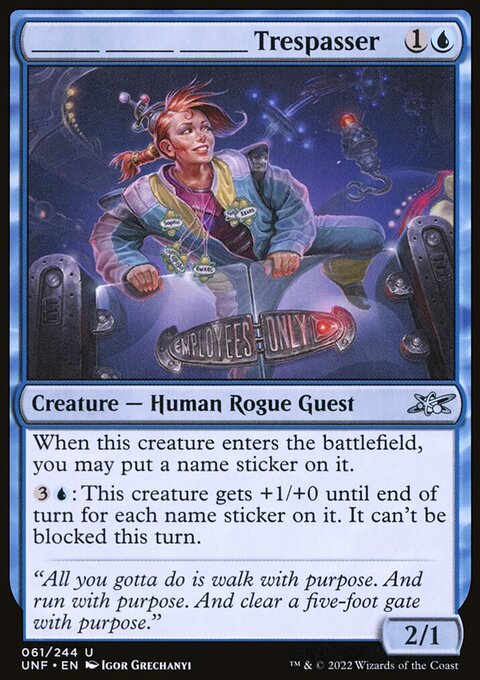 _____ _____ _____ Trespasser, Unfinity #61, Magic: The Gathering card