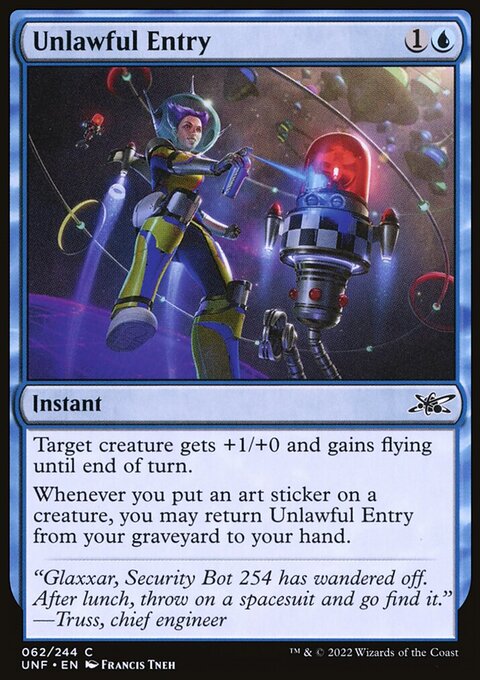 Unlawful Entry, Unfinity #62, Magic: The Gathering card