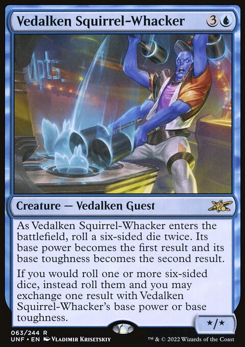 Vedalken Squirrel-Whacker, Unfinity #63, Magic: The Gathering card