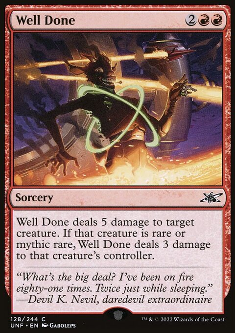 Well Done, Unfinity #128, Magic: The Gathering card