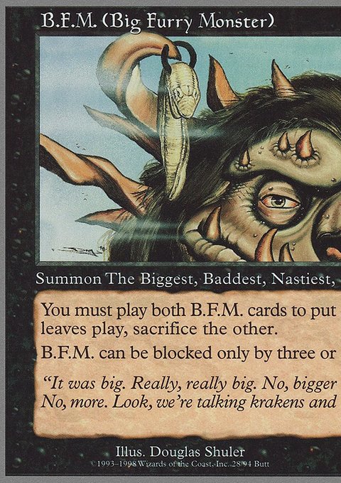 B.F.M. (Big Furry Monster), Unglued #28, Magic: The Gathering card