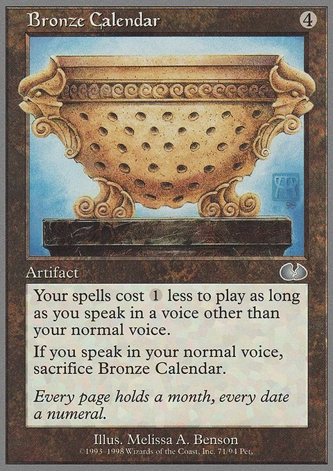 Bronze Calendar, Unglued #71, Magic: The Gathering card