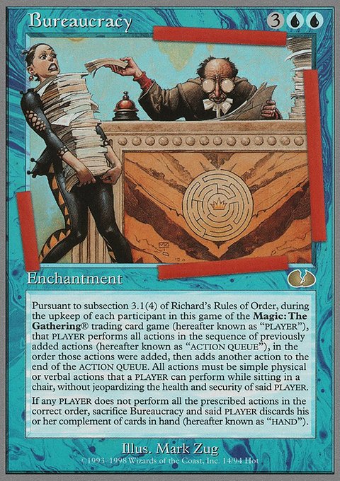 Bureaucracy, Unglued #14, Magic: The Gathering card
