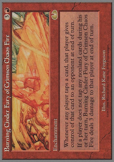 Burning Cinder Fury of Crimson Chaos Fire, Unglued #40, Magic: The Gathering card