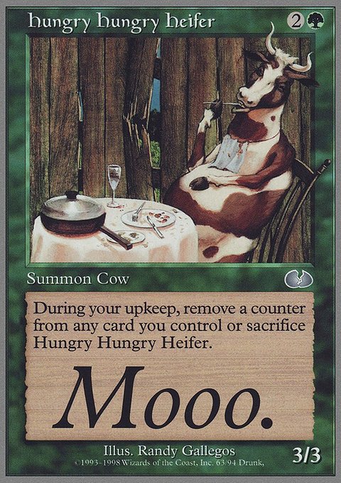 Hungry Hungry Heifer, Unglued #63, Magic: The Gathering card