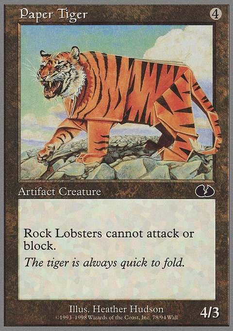Paper Tiger, Unglued #78, Magic: The Gathering card