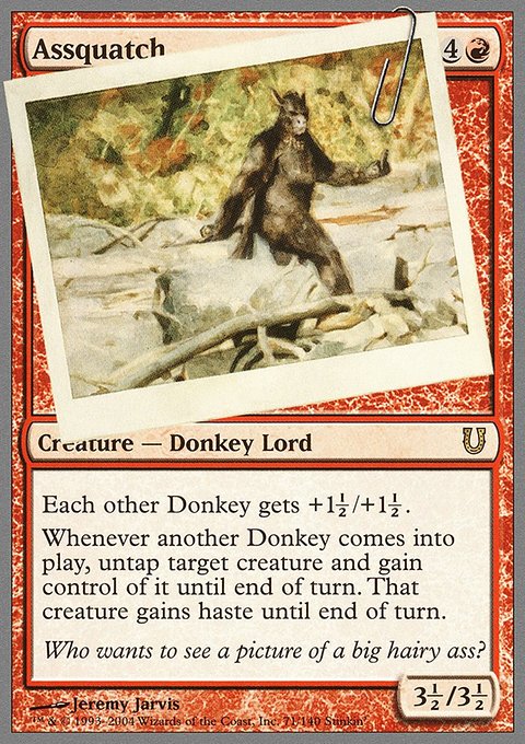 Assquatch, Unhinged #71, Magic: The Gathering card