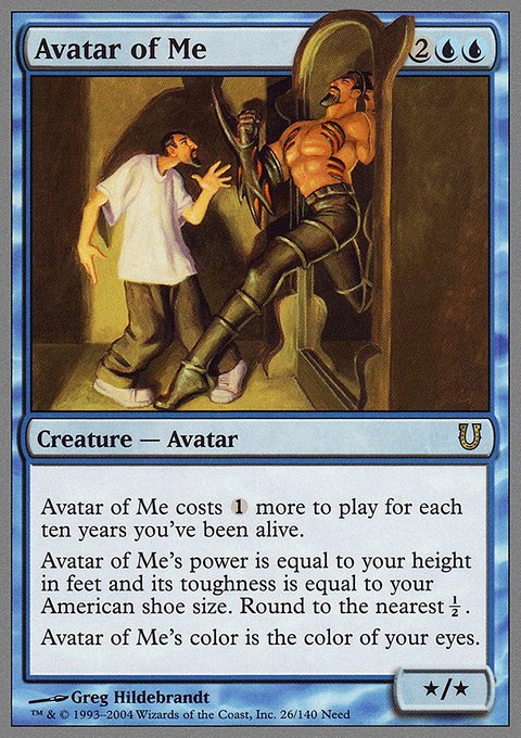 Avatar of Me, Unhinged #26, Magic: The Gathering card