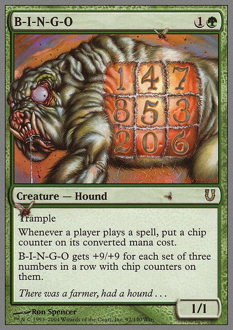 B-I-N-G-O, Unhinged #92, Magic: The Gathering card