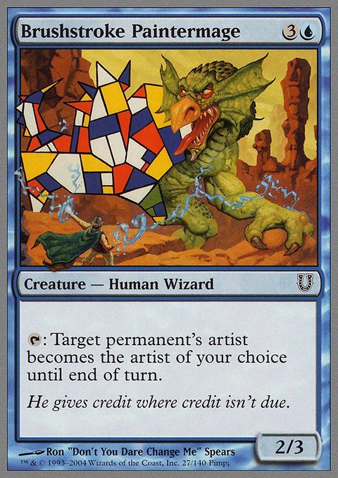 Brushstroke Paintermage, Unhinged #27, Magic: The Gathering card
