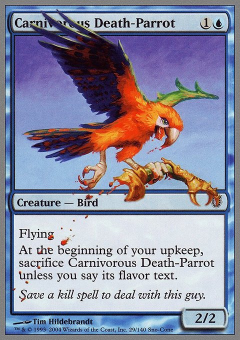 Carnivorous Death-Parrot, Unhinged #29, Magic: The Gathering card