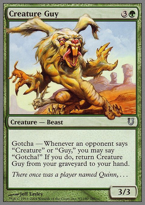 Creature Guy, Unhinged #93, Magic: The Gathering card