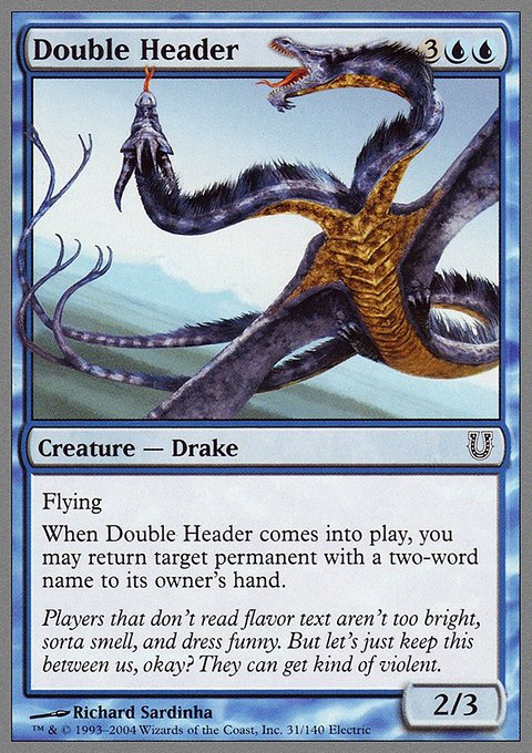 Double Header, Unhinged #31, Magic: The Gathering card